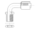 Raccord A sertir acier flexible standard 90&deg; MALE ORING PASSE CLOISONS
