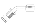Raccord A sertir acier flexible standard 45&deg; MALE ORING PASSE CLOISON