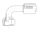 Raccord A sertir acier flexible standard 90&deg; FEMELLE FLARE