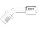 Raccord A sertir alu flexible standard 45&deg; MALE FLARE