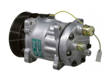 Compresseur Sanden Fixe R134a SD7H15 TYPE : SD7H15 | 8142555 | 1.1297 - 1201603 - 32073 - 40450058 - 7834 - 7834E - 7834F - 8880100157 - 89410 - 920.20047 - ACP396000P - C8807388A - S7834 - TSP0155303 - U7834 - VLK026