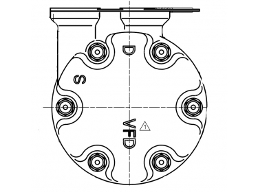 Compressor Sanden Variable SD6V12 TYPE : SD6V12 | 6453CN - 6453JG | 1412 - 1412E - 1412F - 699190 - C8807344A - CP07002 - S1412 - U1412