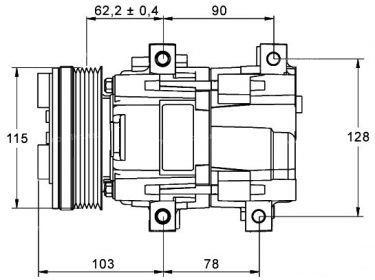 Compresseur Visteon Compresseur complet TYPE : FS10 | 93GW19D629AA | 1201741 - 57135