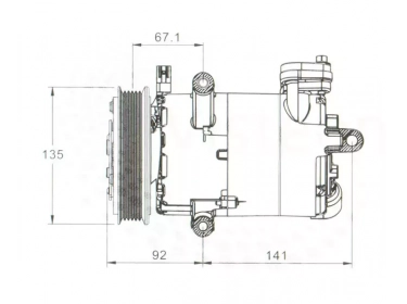 Compresseur Visteon Compresseur complet TYPE : VS16 | 1371569 - 1385920 - 1421334 - 1429044 - 6453SR - 6453SS - 6C1119497AA - 6C1119497AB - 6C1119D629AC - 6C1119D629AD - 9658128580 |