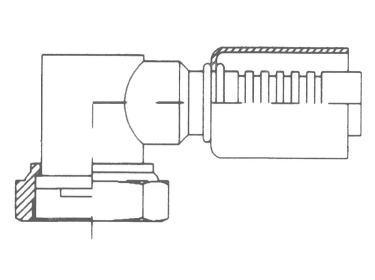 Koppeling Stalen krimpfitting - gereduceerde dia. 90° FEMELLE ORING 1'' COURT |  |