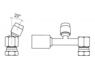 Anschluss Standard Schlaucharmatur im Stahl 90° FEMELLE ORING PP R134a |  |