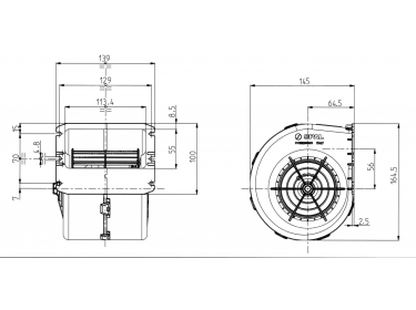 Air distribution Single turbine blower 24V 3 VITESSES |  | 009B7074D - 30000561B