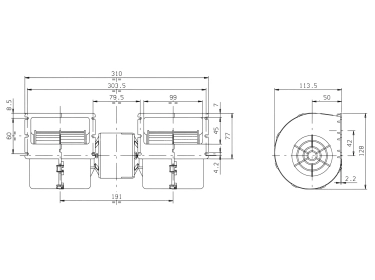 Difusión de aire Turbina doble 24V 3 VITESSES | 99725056 | 008B4602 - 20220002 - 30003120