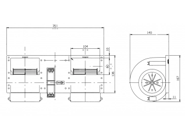 Diffusion d'air Soufflerie double turbine 12V 4 VITESSES | 6675497 - 7003445 | 006A3922 - 1208035 - 12080350 - 12080351 - 12080352 - 12080353 - 12080354 - 12080355 - 12080356 - 12080357 - 12080358 - 12080359 - 30002100