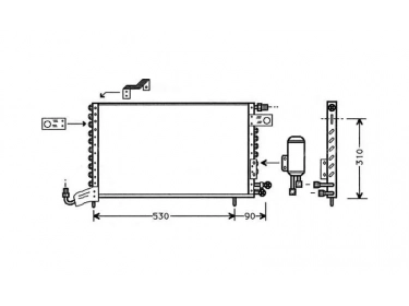 Warmtewisselaar Condensor OEM  | 191820413E | 1223110 - 12231100 - 12231101 - 12231102 - 12231103 - 12231104 - 12231105 - 12231106 - 12231107 - 12231108 - 12231109 - 54371 - 7401551 - 816781 - VW5142