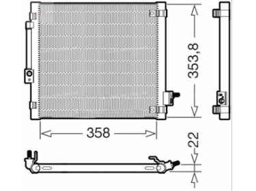 Echangeur Condenseur OEM  | 600761000B | 350447 - 822759 - 940688 - AC1147000S - DCN99081 - DCN990810 - DCN990811 - DCN990812 - DCN990813 - DCN990814 - DCN990815 - DCN990816 - DCN990817 - DCN990818 - DCN990819