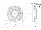 Ventilateur Aspirant 12V SPAL - Ø = 255 - EPAIS = 52 | 0.010.2545.2 - 0.0102545.2 - 001025452 - 6005014887 - 72281901 | 1209004 - 30100370 - 30315029 - 9.1010 - VA11-AP7/C-29A - VT1131A