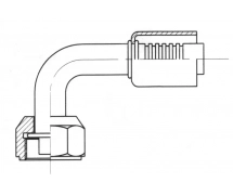 Anschluss Aluminium standard fitting 90° FEMELLE ORING LONG