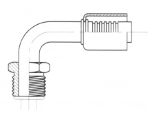 Anschluss Aluminium standard fitting 90° MALE ORING