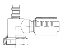 Anschluss Standard Schlaucharmatur im Stahl 90° FEMELLE ORING 1'' + PP R134a