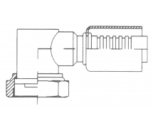 Anschluss Standard Schlaucharmatur im Stahl 90° FEMELLE ORING 1'' COURT