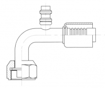 Fitting Aluminium standard fitting 90° FEMELLE ORING PP R134a