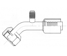 Fitting Steel standard fittings 45° FEMELLE M6 ORING PP 1/4 SAE