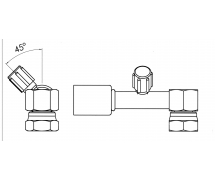 Koppeling Stalen krimpfitting - gereduceerde dia. 90° FEMELLE ORING 1'' + PP R134a