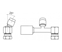 Raccord A sertir acier flexible standard 90° FEMELLE ORING PP R134a