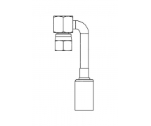 Raccord A sertir acier flexible standard 180° FEMELLE ORING 180° M6