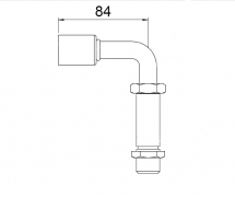 Koppeling Stalen krimpfitting - gereduceerde dia. 90° MALE ORING PASSE CLOISONS